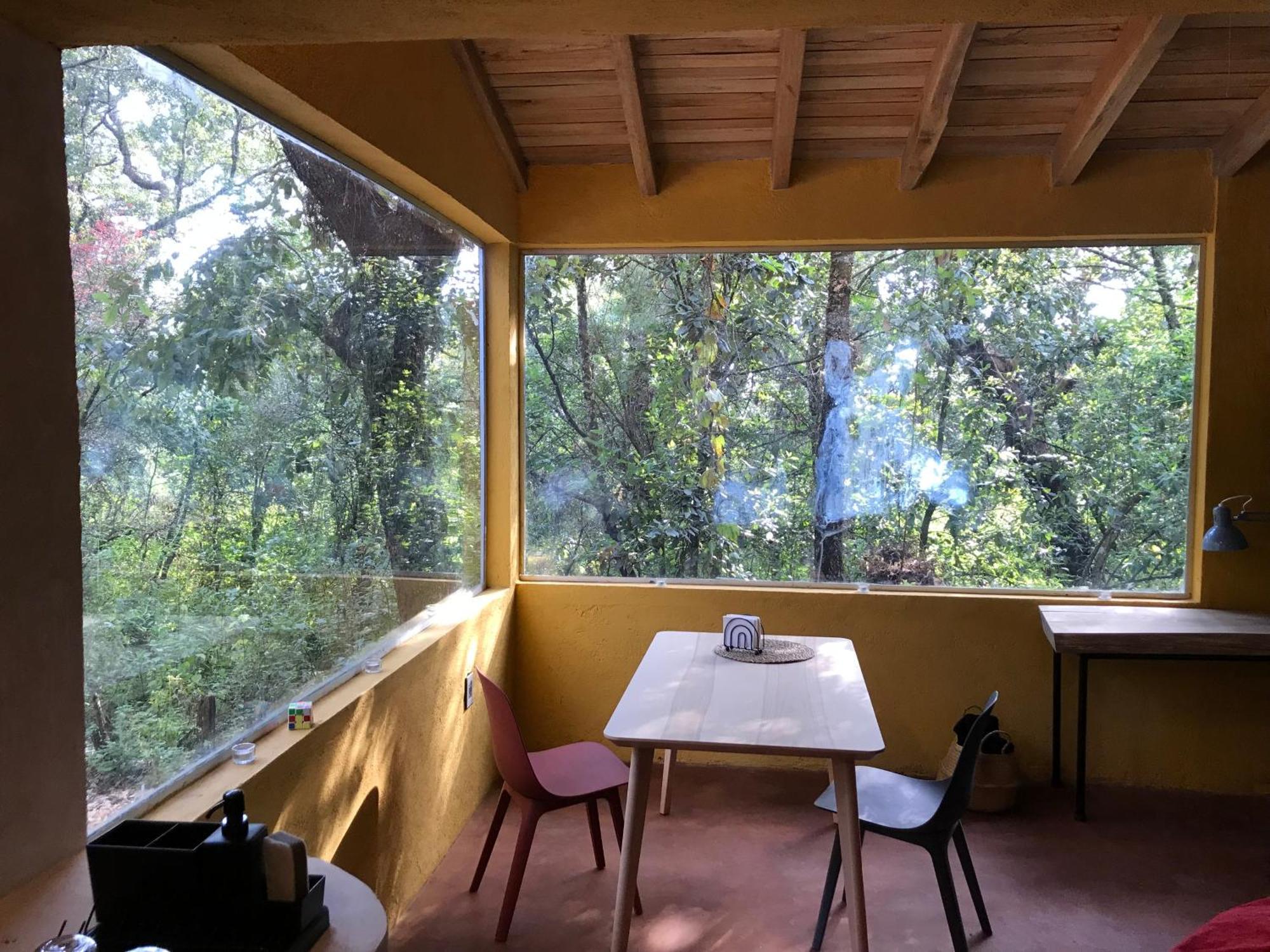 La Cabana Azul Al Fondo Del Bosque De Tepoztlán Esterno foto