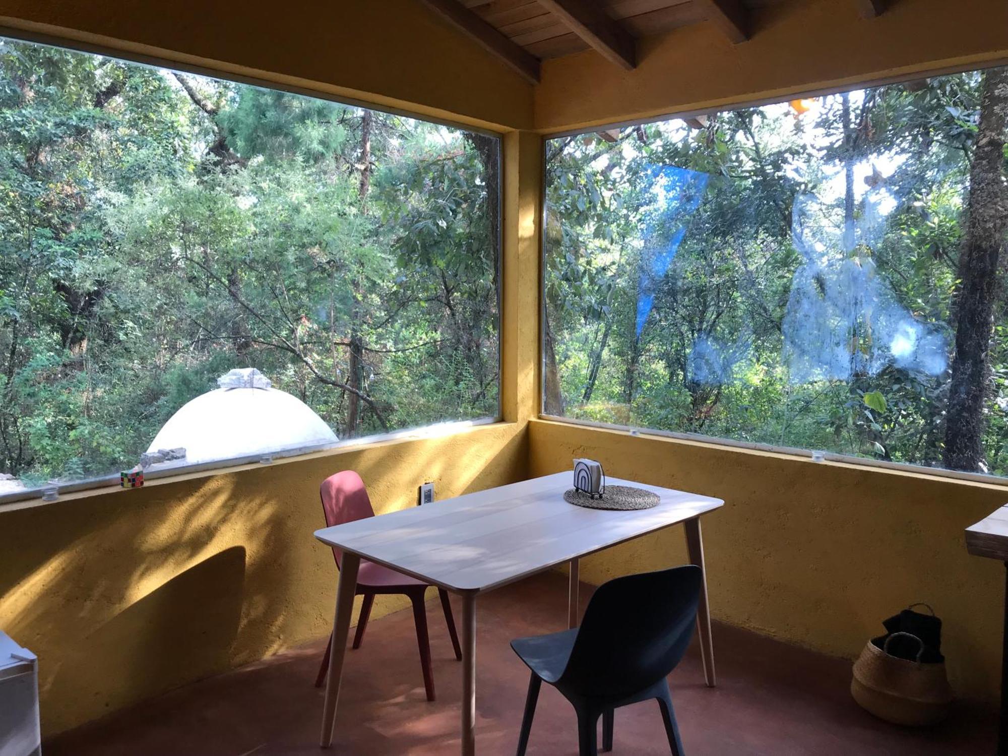 La Cabana Azul Al Fondo Del Bosque De Tepoztlán Esterno foto