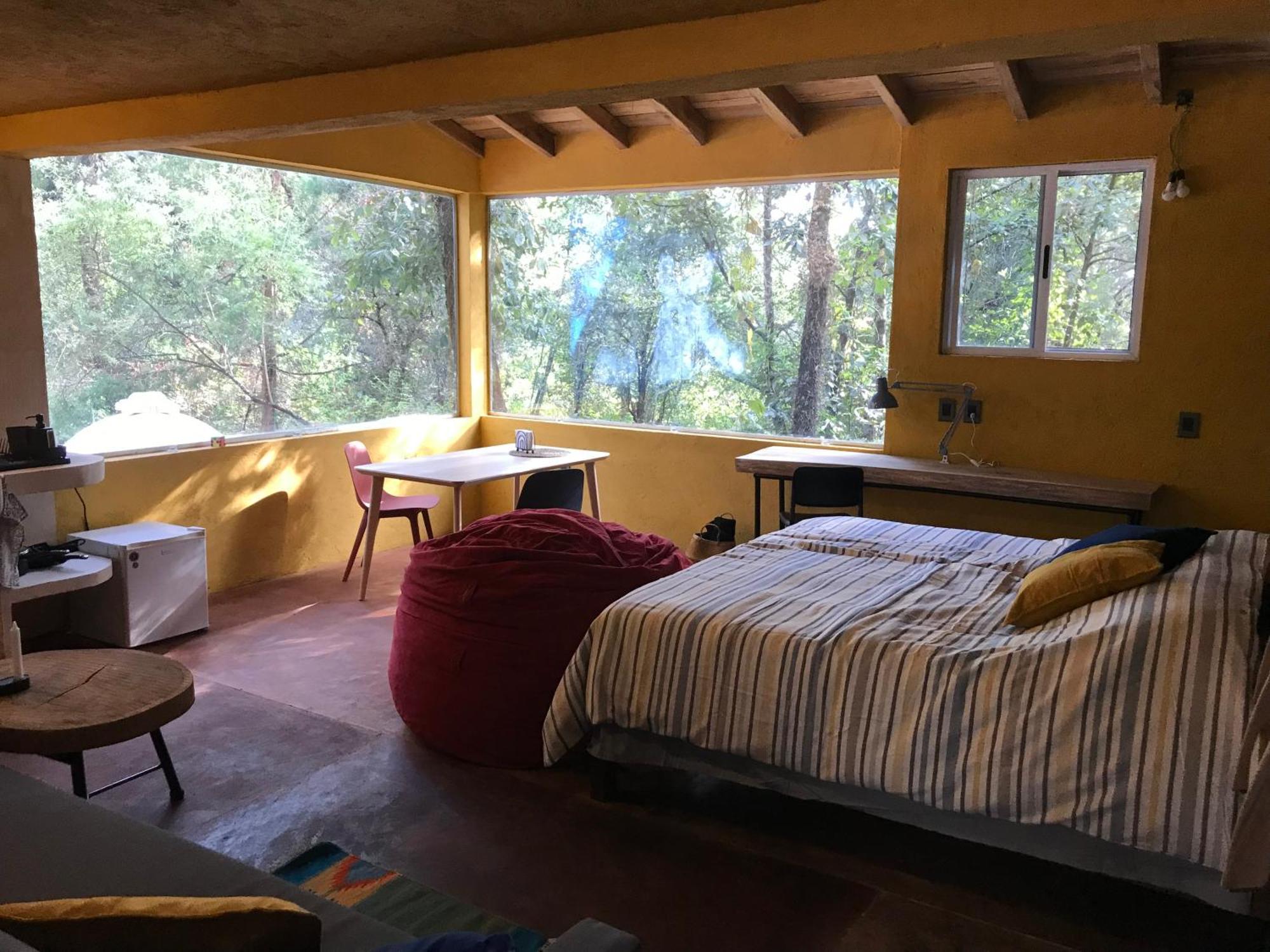 La Cabana Azul Al Fondo Del Bosque De Tepoztlán Esterno foto